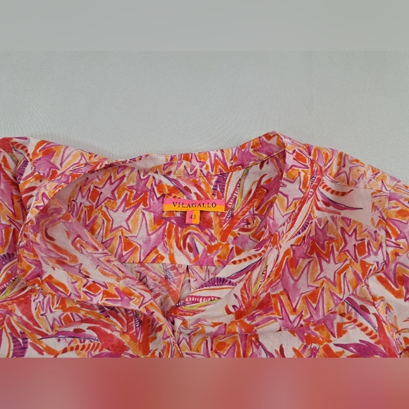 Vilagallo Women's Short Dress with Pineapple Print 100% Cotton Size 42(L) - Picture 8 of 16